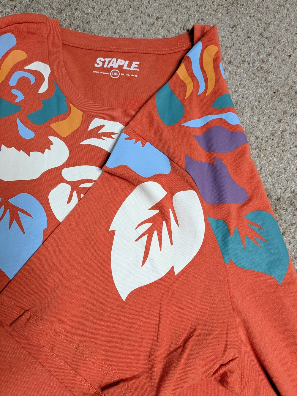 Staple Pigeon Floral Graphic T Shirt 3XL Orange Streetwear - Picture 12 of 16